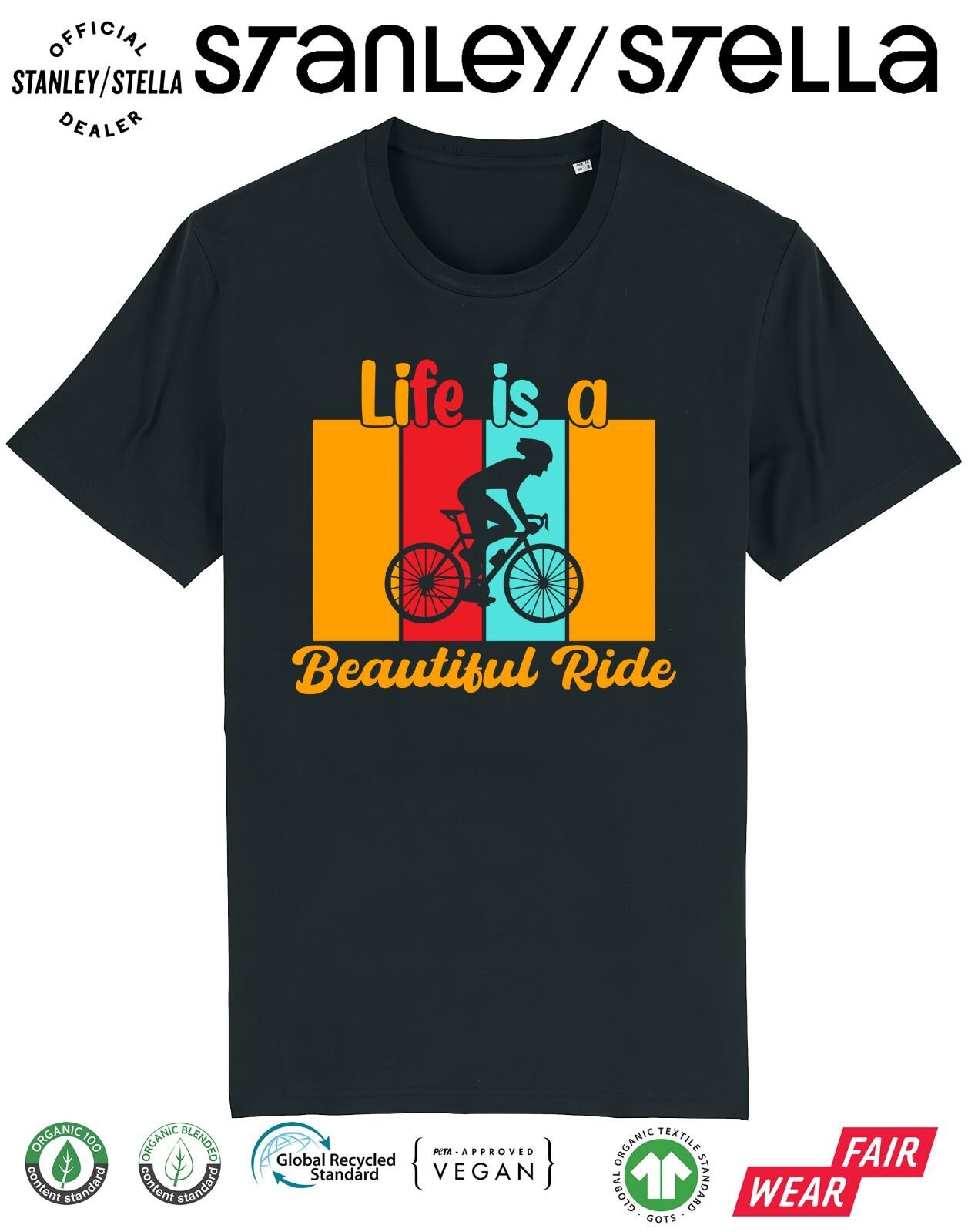 Mens Cycling T-Shirt Mens Womens Tees Top - Life Is A Beautiful Ride - Cyclist Bike Clothing Biking M