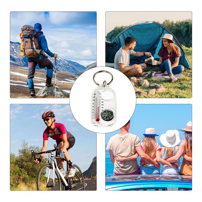 Mini Keychain multifunction Camping Compass Thermometer Outdoor Climbing Temperature tester Survival Guiding Compass Tool