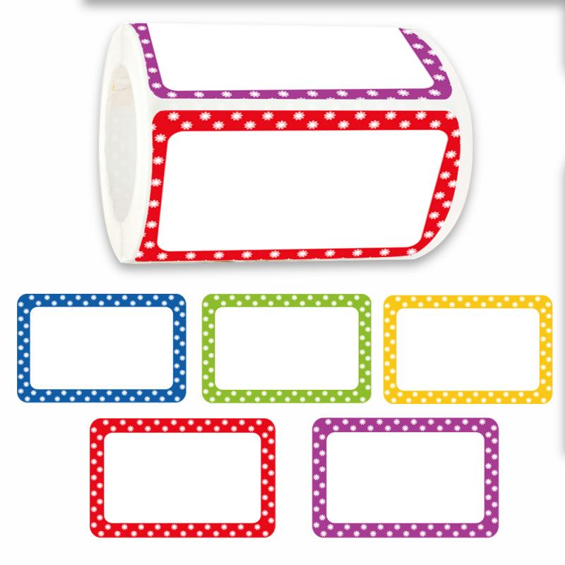 300 Self-Adhesive Name Tag Stickers/Roll: Colorful DIY Labels for Storage & Office Use