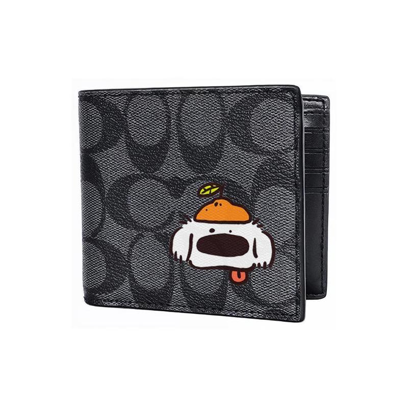 

COACH [Customized bag] 3 IN 1 Wallet MAY All the Way Gothic Oracle Leather Wallet Men s Black orange puppy чорний
