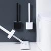Silicone Toilet Brush Set with Long Handle - Effortless No-Dead-Angle Cleaning, Reusable, Leak-Proof, Wall-Mounted, Detachable, Uncharged