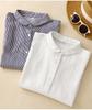 Summer Simple Cotton Linen Short Sleeve Striped Women's Shirt Loose Tops Female Blouses