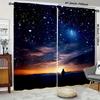 Modern Black Starry Sky Pattern Printed Curtains Pole Bag Home Decoration Room Curtain Made Of Polyester