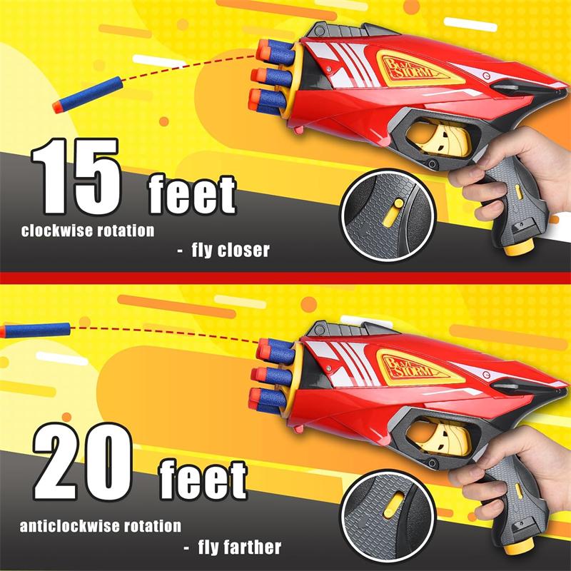 FRENSIT Manually Soft Bullets Toy Gun Pistol with 20 Pcs 7.2cm Foam Darts Toy Blaster for Girl Boys Kids Teens Shooting Games