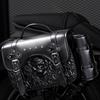 Kantige Totenkopf Motorrad Satteltasche Synthetisches Leder Werkzeugtasche mit Gothic-Stil & Geräumigem Innenraum für Motorräder