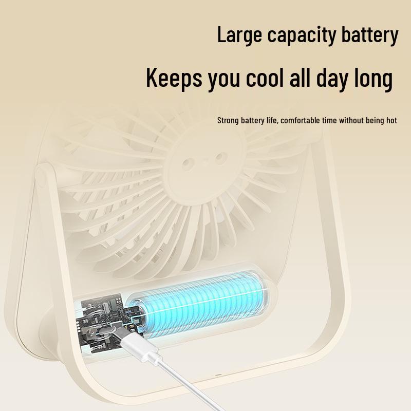 Ultra-Thin Quiet Desktop USB Rechargeable Portable Mini Fan for Office & Dorms