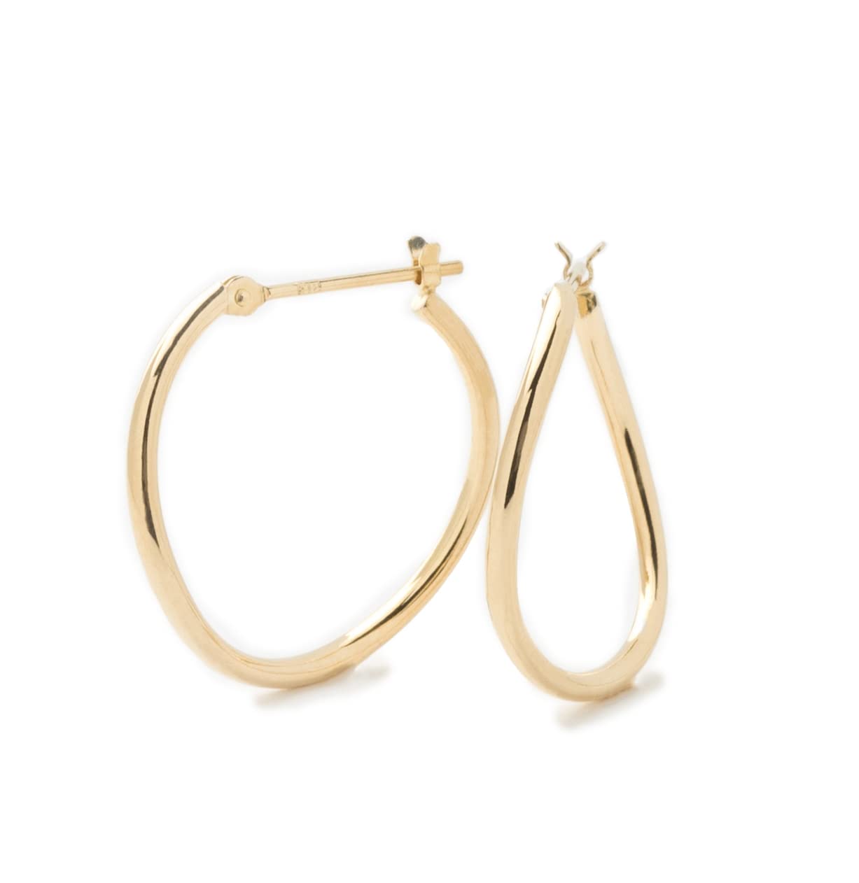 

K18 yellow gold hoop earrings L&Co 43-7943 золотий