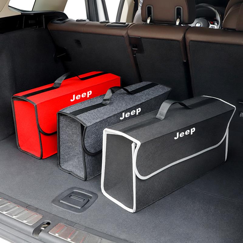 For Jeep Car Trunk Organizer Bag Folding Tidying Box Storage Bins For Jeep Grand Cherokee Wrangler JK Gladiator Compass Reneg