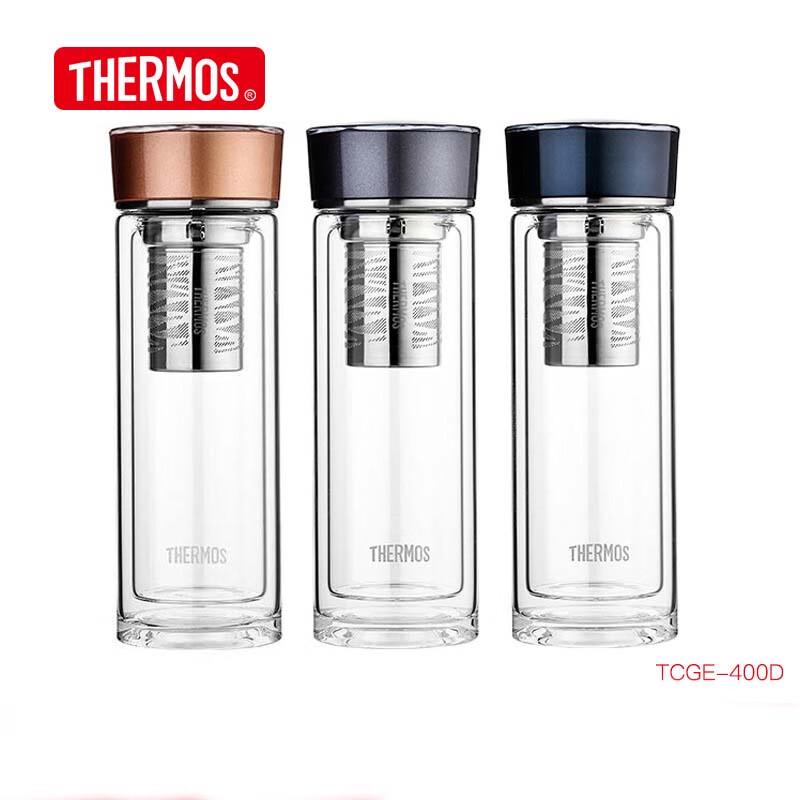 Thermos Double-Layer Insulated Glass Tea Bottle