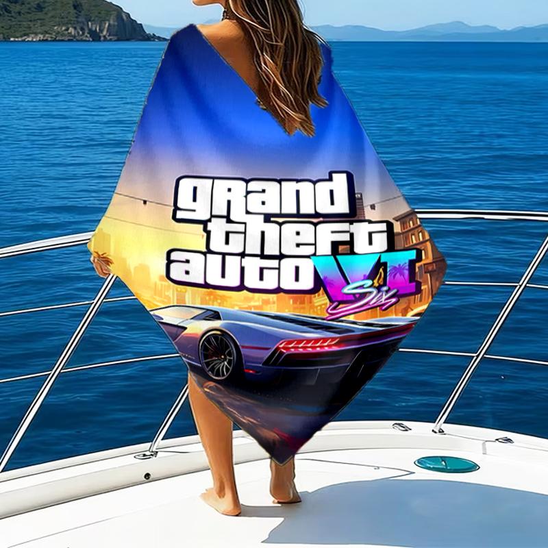 Beach Towel with Game Grand Theft Auto Pattern - Soft,absorbent,machine Washable Lightweight&Modern,swimming,Travel Essentials