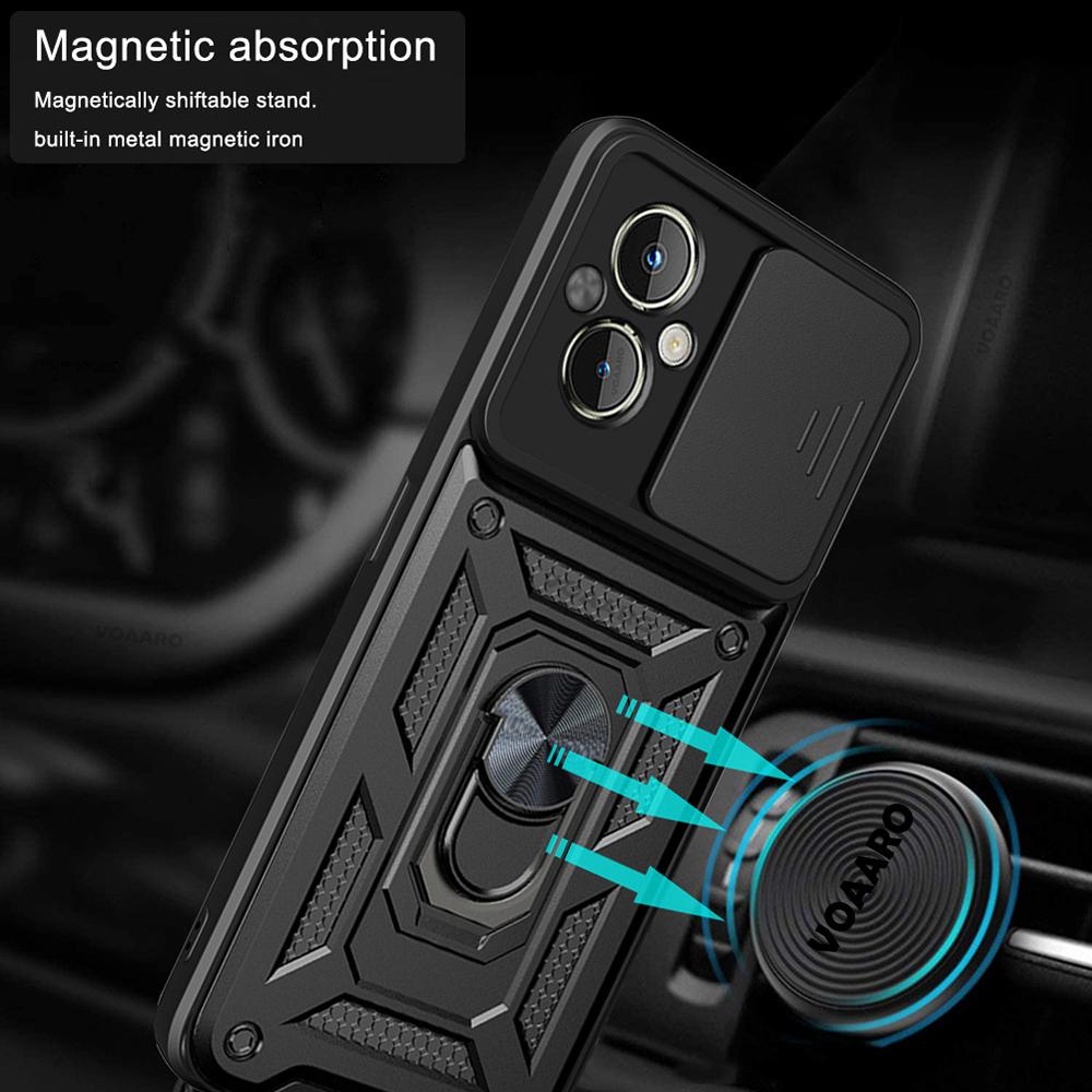 Slide Lens Armor Funda for Realme C67 4G Case for OPPO Realme C67 4G Case Magnetic Ring Stand Holder Cover Shockproof Back Capa