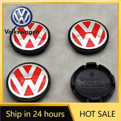 2026 Nové pre VOLKSWAGEN VW 4 ks 56mm červené stredové krytky kolies Krytky ráfikov pre VW Volkswagen Golf Jetta Bora Polo Santana Cross