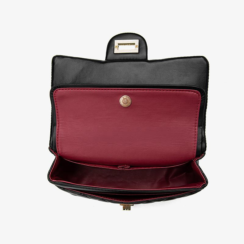 Bag Women'S Shoulder Chain Bag Small Fragrant Wind Rhombus Small Square Bag Solid Color