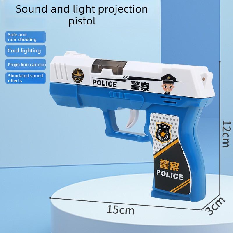 Kids Sound Light Music Children Pistol Toy Projected Non-firing Police Role Playing Props Toy Gun Gift for Boys