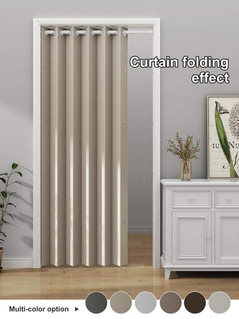 Full Blackout Waterproof Magnetic Door Curtain: No-Drill, Windproof, Soundproof, Invisible Folding Partition