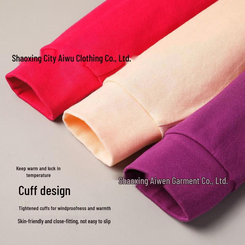 Women's Red Bean Pure Cotton Autumn Set: Round Neck Thin Warm Base Layer and Loose Pants