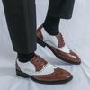 Classic Casual Business Shoes Men Retro White Brogues Leather Office Shoes Men Formal Social Wedding Dress Leather Oxford Shoes