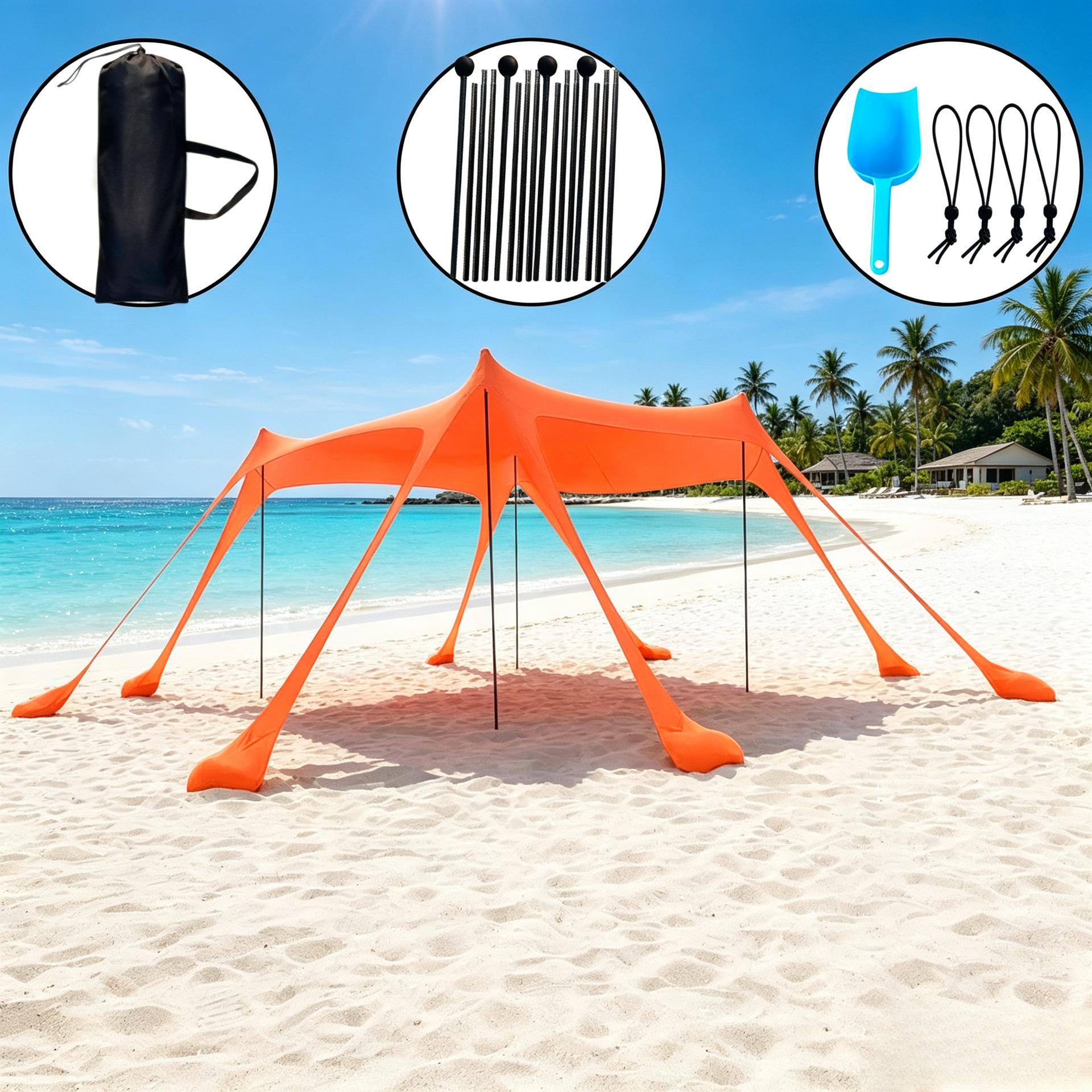 Elastic Lycra 8-Leg Portable Beach Tent
