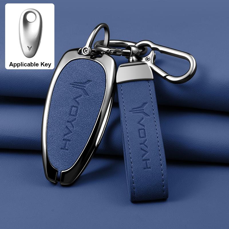 Zinc Alloy Genuine Leather Auto Key Fob Bag, Voyah Free I-Land Dreamer - Auto Smart Key Fob Protective Case, Auto Key Ring Auto Accessories
