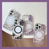 Rhinestone Flower Magnetic Phone Case for Apple 16 Promax Luxury for IPhone 17 Personalized Trendy 15 Female Model