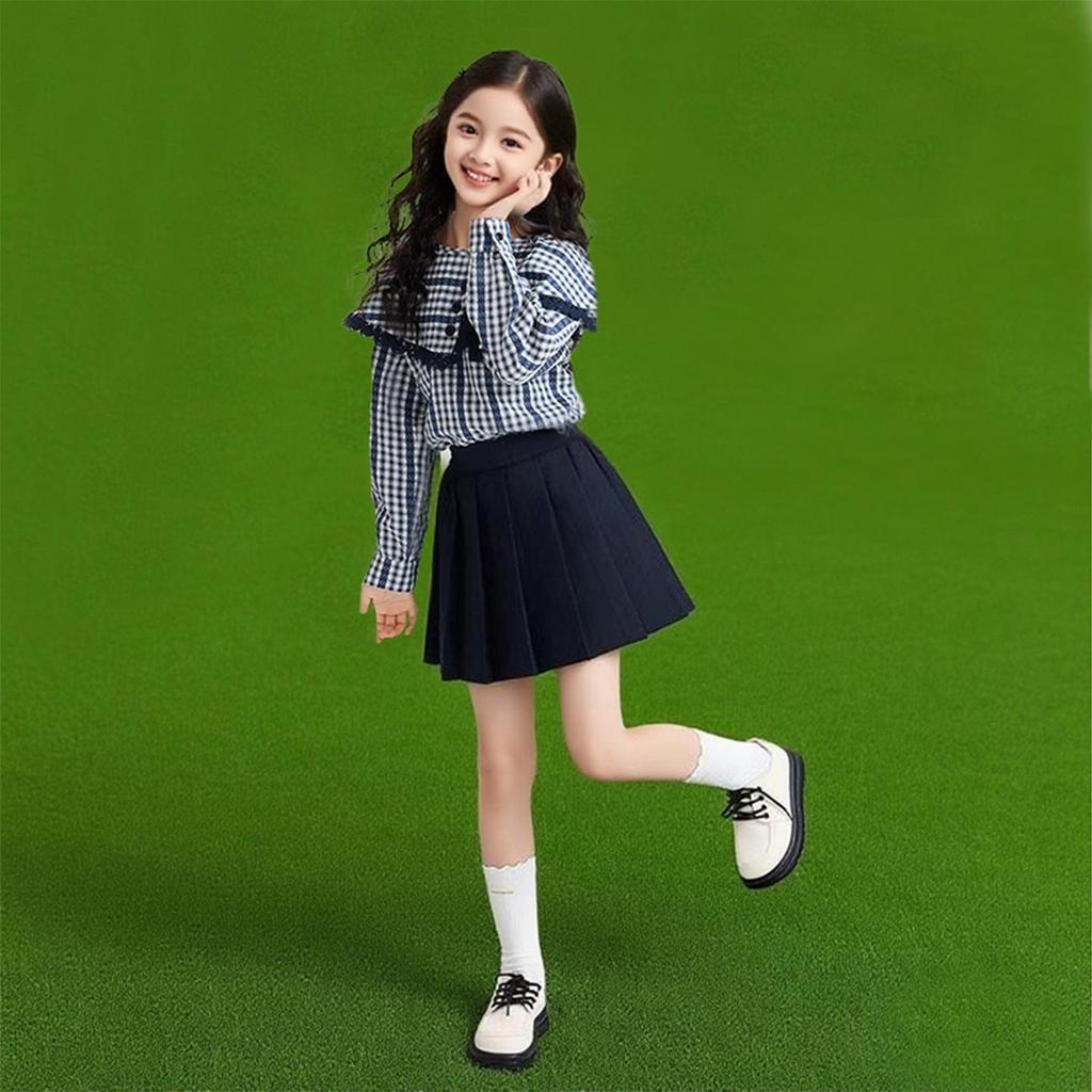 2025 Módní dívčí kostkovaná bunda: Stylové jarní a podzimní oblečení pro děti