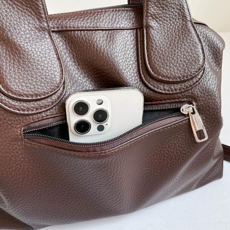 Simple Women's Handbag, Solid Color, Large Capacity Women's Shoulder Bag, Multi Compartment Storage, Suitable for Women's Holiday Gifts