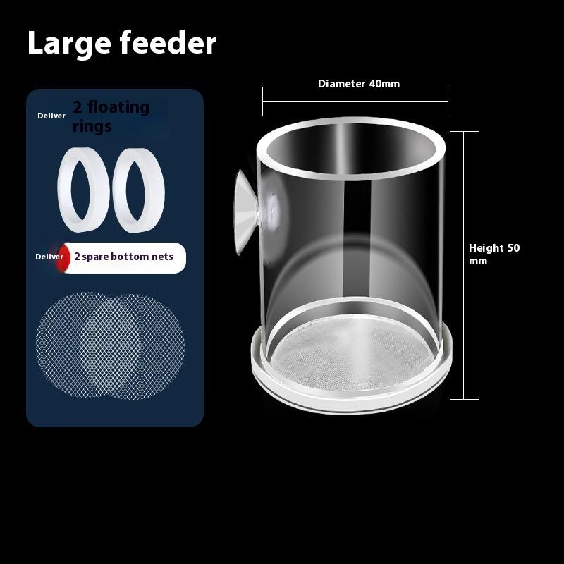 Reusable Transparent Acrylic Fish Feeder With Strong Suction Cups Floating Aquarium Feeding Ring Automatic Aquarium Feeding Tool