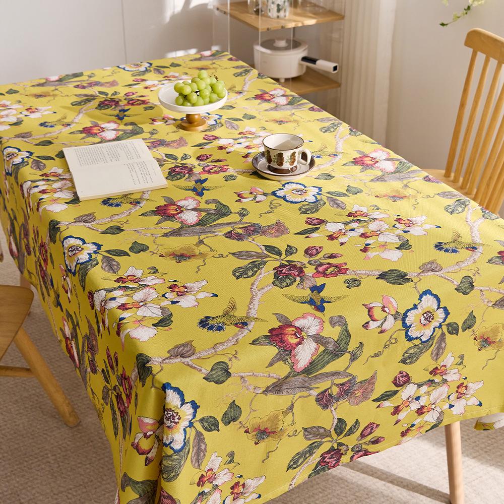 Flowers And Birds, High-End Sense Of Country Atmosphere, Dining Table Cloth, Coffee Table Cover Cloth, Retro Pastoral Round Table Cloth