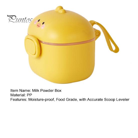 Milk Powder Box Formula Dispenser with Scoop Food Grade No Odor Cute Duckling Shape Formula Storage Container Baby Milk Powder Snacks Nuts Box