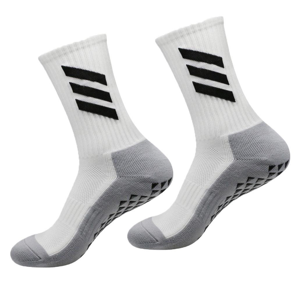 Para męskich i damskich klejonych, antypoślizgowych sportowych skarpet rowerowych do piłki nożnej z grubszymi podeszwami ręcznikowymi i długimi skarpetkami
