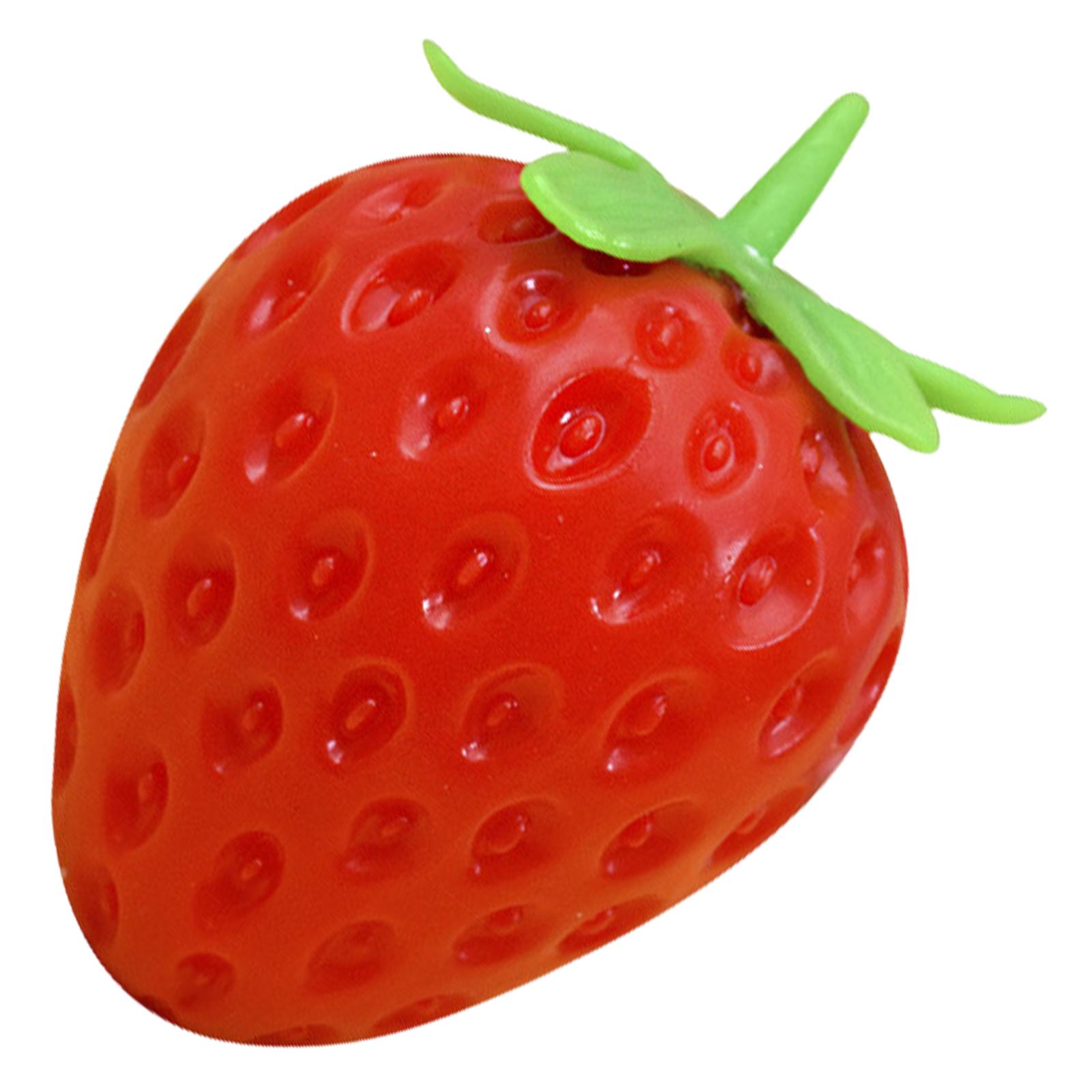 Aardbeivormige Squishies Speelgoed Ultra-Realistisch 3D Aardbeiontwerp Stress Angstverlichting Afwasbaar Bureau Stressverlichting