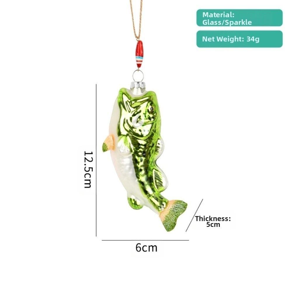 Fishing Series Christmas Tree Decoration Glass Painted Home Scene Decoration Pendants Home