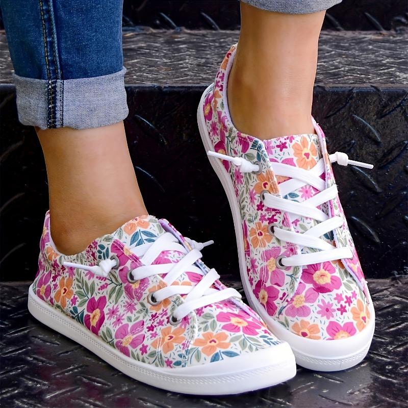 Print Slip-On Sneakers - Lightweight, Comfortable Fabric Sneakers with TPR Sole, Round Toe, All-Season Versatile Design for Casual or Dressy Occasion