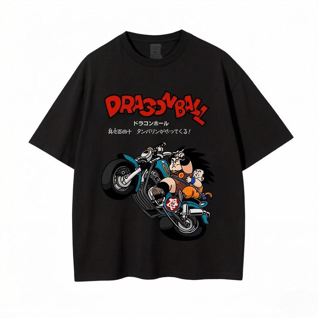 Unisexs Tshirt Japanese Anime Dragon Ball Print Tshirt Harley Cooku Cotton Tshirt Pop Street Style Shortsleeved Top White
