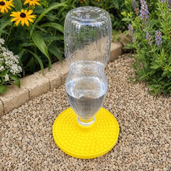Automatic Water Dispenser for Bees, Chicks Water Feeder, Bee Water Dish, Compatible with Standard Plastic Bottles for Garden Backyard (Bottle Not
