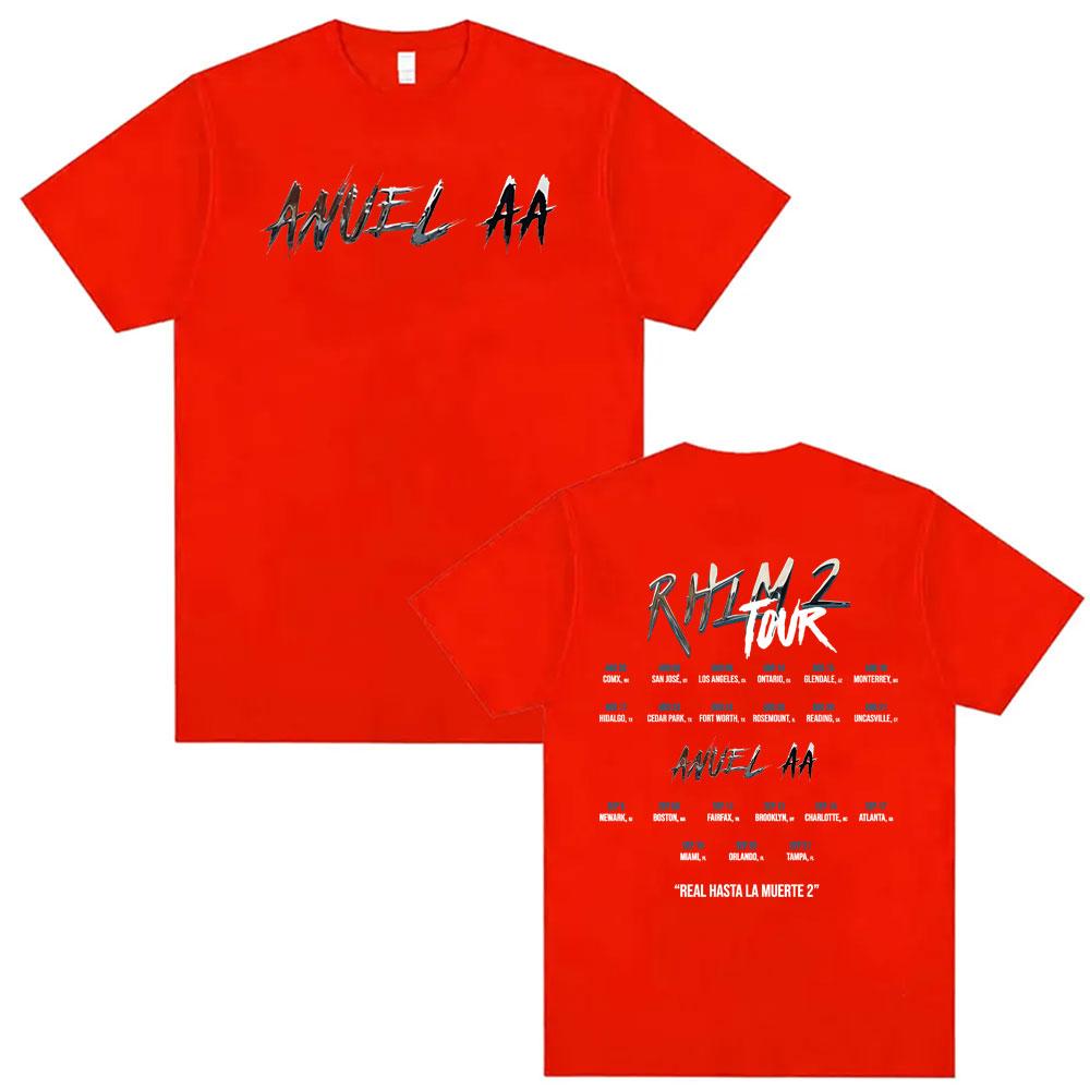 

Anuel AA Rhlm 2 Real Hasta La Muerte Album Print T Shirts Mens Women Summer 90s Vintage Tshirt Pure Cotton Crewneck Tshirts M