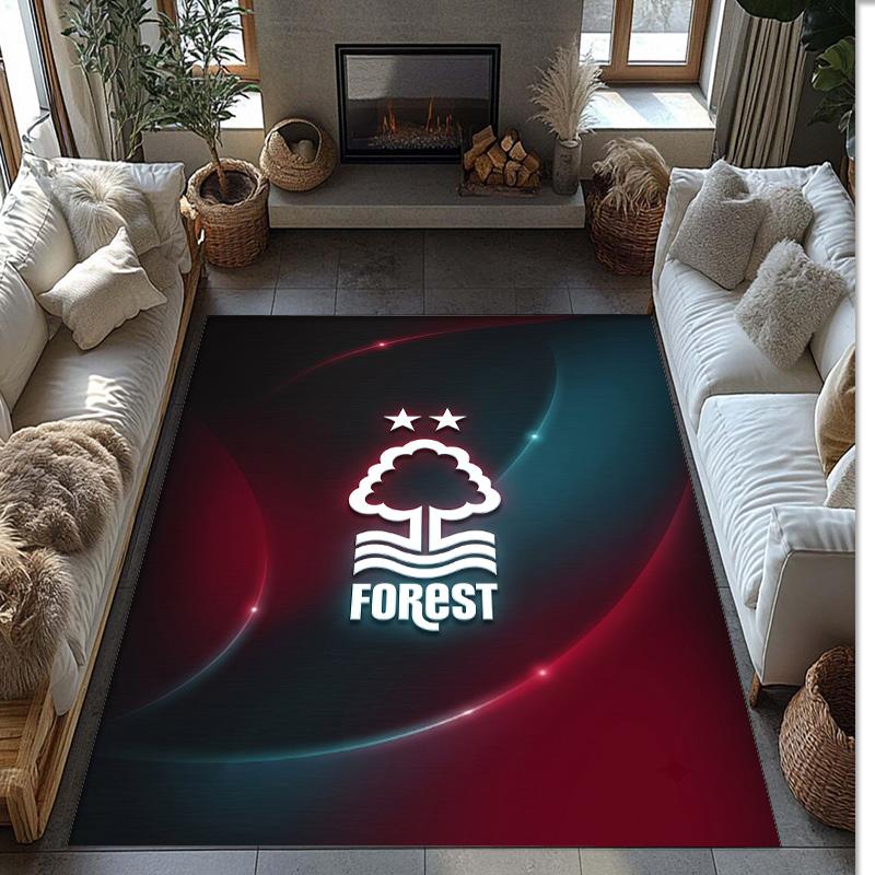 Tappeto in Velluto di Cristallo con Stampa Calcio Nottingham Forest, Comodo Assorbente d'Acqua Antiscivolo Tappeto per Pavimenti Interni