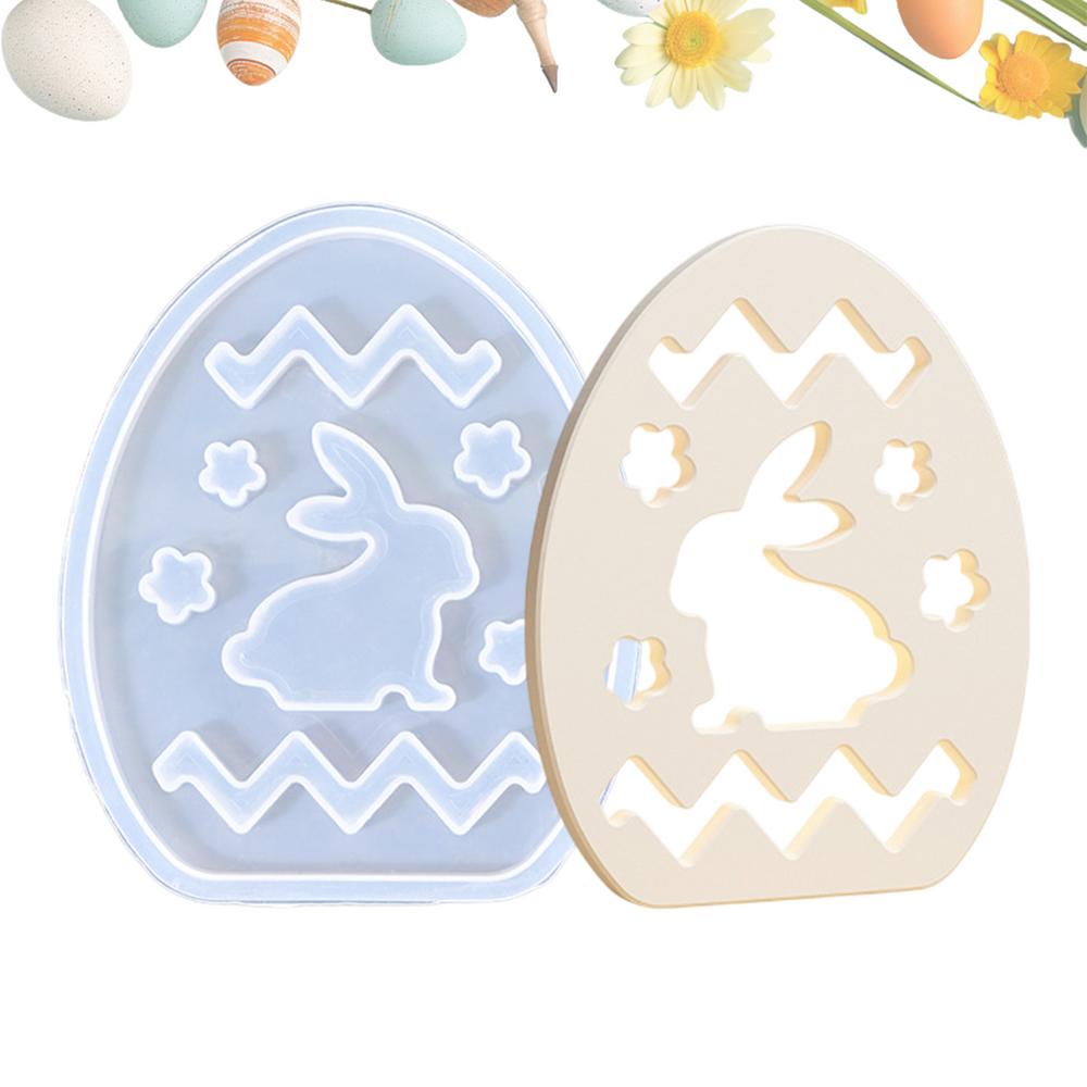 Hollow Easter Egg Rabbit Silicone Mold Gypsum Ornament Resin Mold