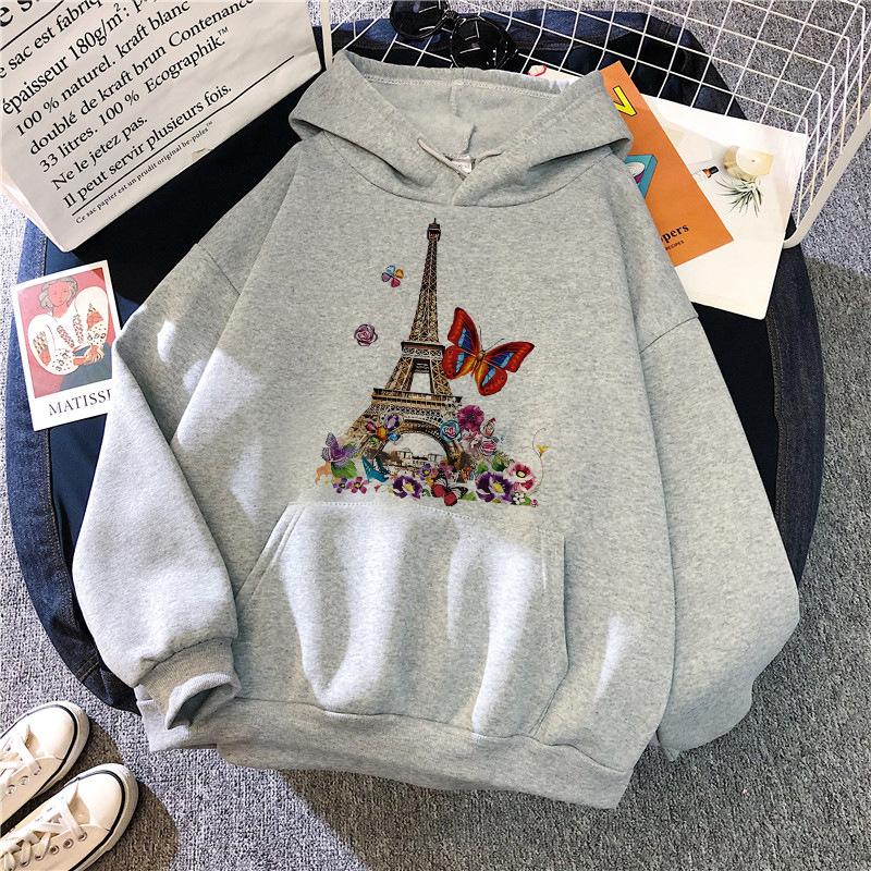 Fashion Bonjour Paris Text Print Hoodies 2025 Casual Vintge Y2k Sweatshirts Clothes Women Men Graphic Gothic Pullovers Hooded