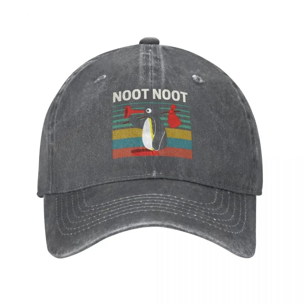 Noot Noot Pingu Penguin Meme Funny Cartoon Unisex Baseball Cap Distressed Washed Hats Cap Casual Outdoor Activities Snapback Hat