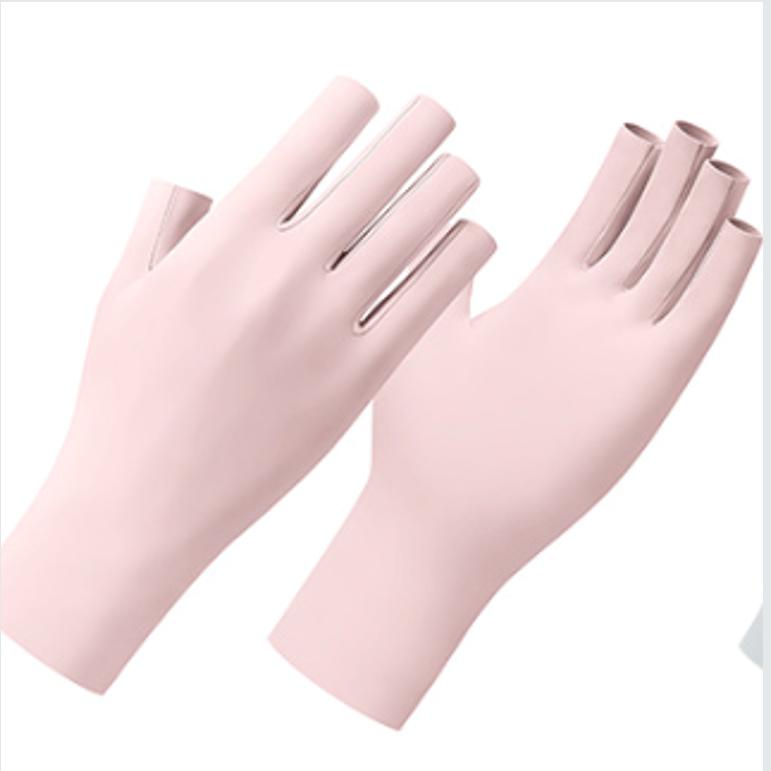 

Перчатки Ice Silk для маникюра, выпечки, УФ-лампы, антибликовые, для езды на велосипеде, для защиты от солнца, для женщин, тонкий стиль розовый