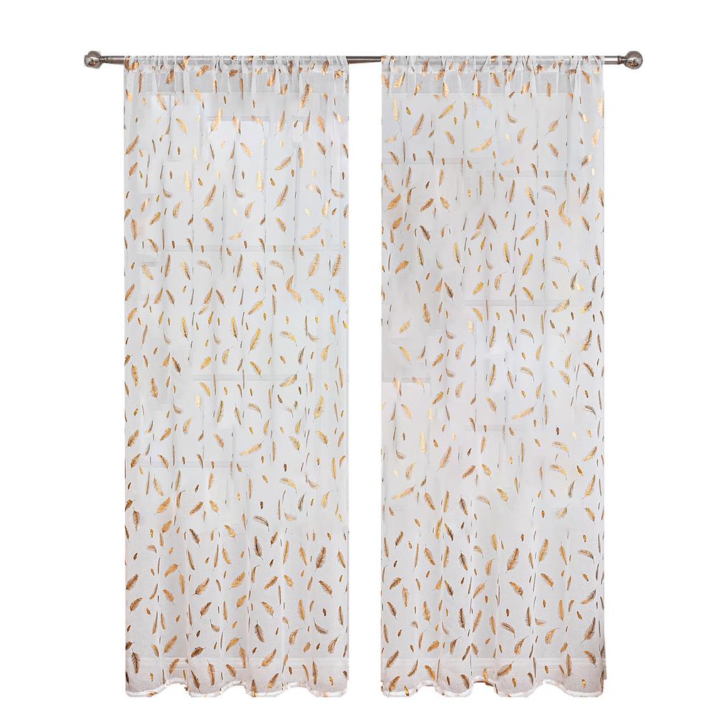 2025 Quandoli Bronzing Small Feather Curtains, Sunshade And Sunscreen Finished Curtains