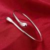 Charms 925 Sterling Silver Water Drop Pendant Bangle Bracelet Necklace Earring Ring for Women Fashion Party Jewelry Set