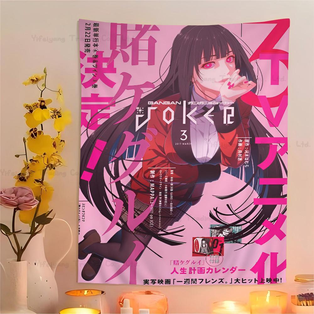 Kakegurui Jabami Yumeko Chart Tapestry Art Science Fiction Room Home Decor Cheap Hippie Wall Hanging