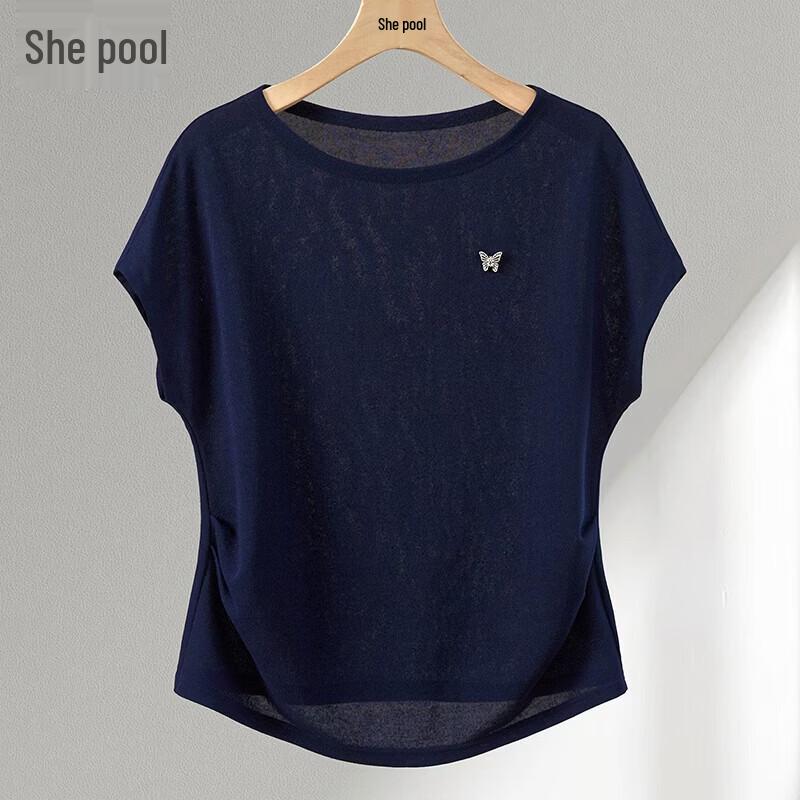 Women s Casual Pleated Waist Sleeveless Round Neck T-Shirt S