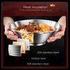 GEDO LFGB-Zertifizierung 304 Edelstahl Ramen-Schüssel 20~26cm Durchmesser Nudelschale Wärmeisolierende Platte für Meeresfrüchte Obst