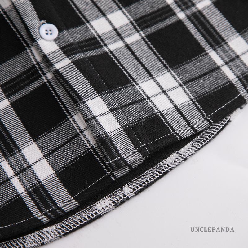 Children's Korean Style Plaid Fleece-Lined Shirt - Autumn/Winter Long Sleeve Cardigan for Boys (2023)