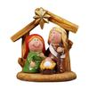 Religious Home Decors Nativity Scene Cartoon Resins Miniature Figurines Festives Tabletop Holiday Manger Scene Ornament