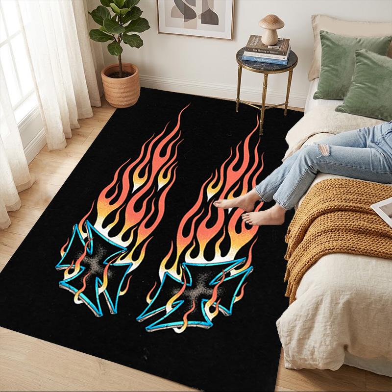 Flame Art Living Room Nonslip Area Rug Soft Carpet For Bedroom Game Playroom Sofa Office Home Decor Doormat Christmas Gift C926826
