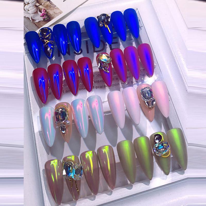 1 PC Nail Tool Ice Transparent Nude Color Powder Aurora Powder Net Red Manicure Magic Color Mirror Flour Powder